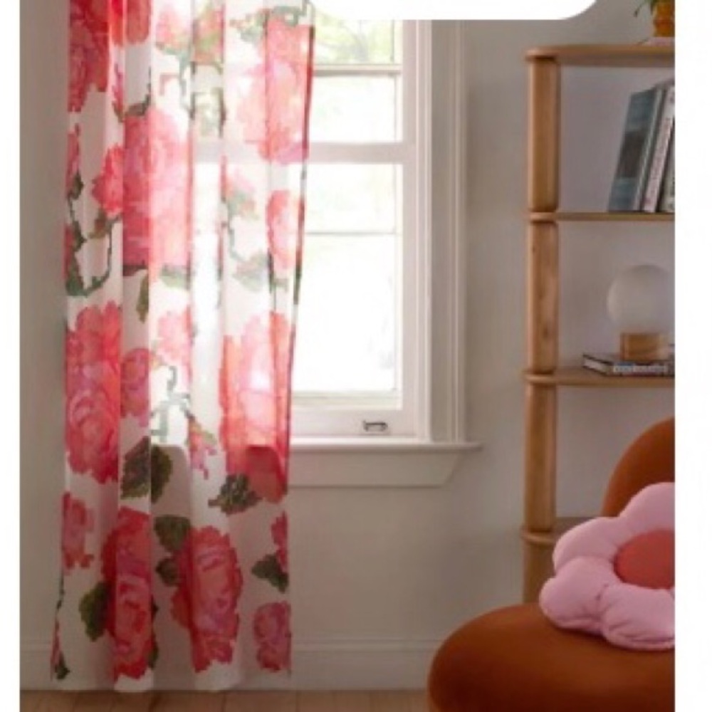 Window Panel Curtain Roses New With Tag - Picture 2 of 9